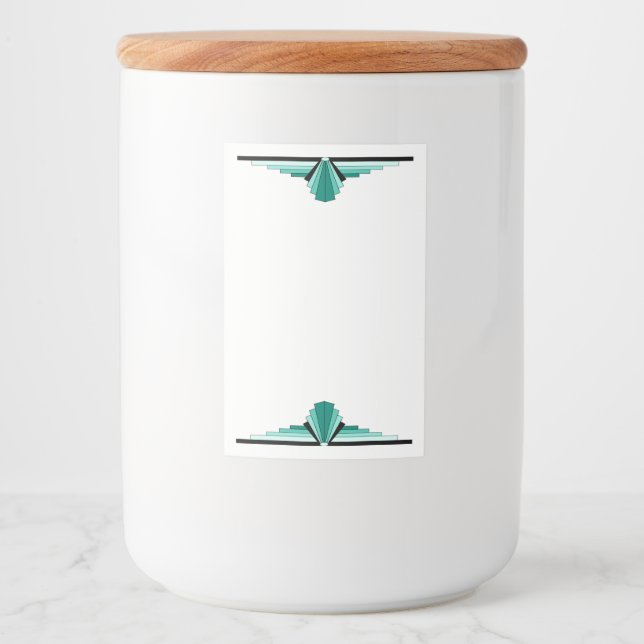 Rótulo Para Comida Elemento de deco da arte no teal (Frente)