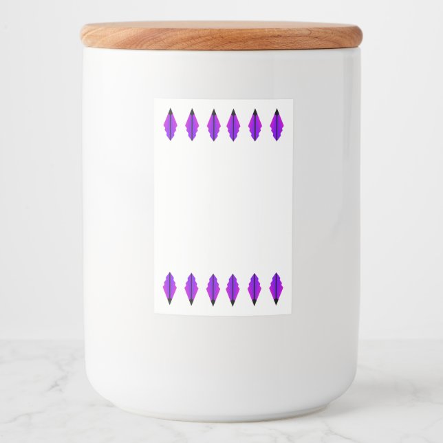 Rótulo Para Comida Elemento de deco de arte em rosa e preto (Frente)