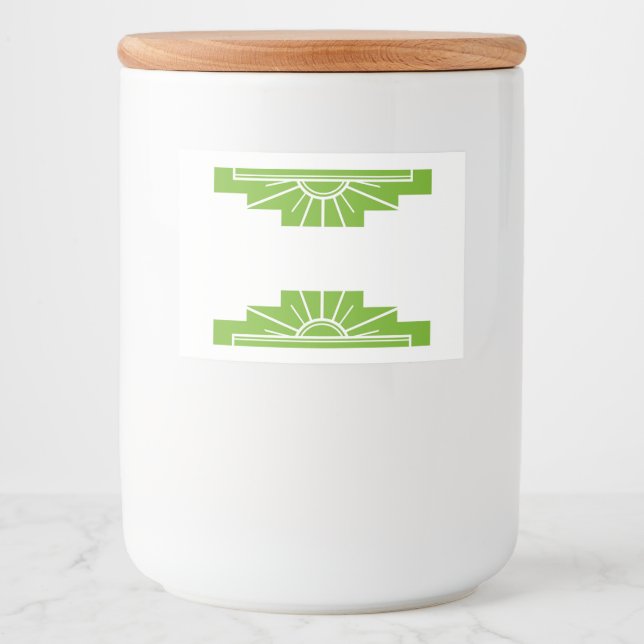 Rótulo Para Comida Elemento solar de arte em verde limão (Frente)