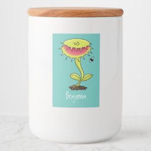 Rótulo Para Comida Engraçado carnívoro Venus mosca cartoon