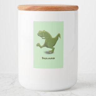 Rótulo Para Comida Engraçado humor de desenho animado com dinossauro