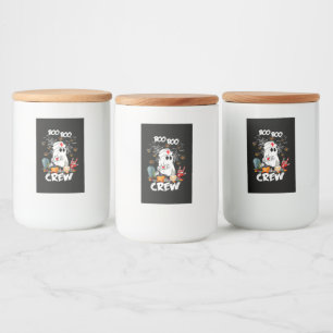 Rótulo Para Comida Equipe Boo Boo Enfermeira Fantasma Halloween Assus