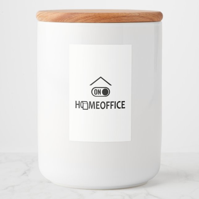 Rótulo Para Comida Escritório em casa ativado - Homeoffice ativado (Frente)