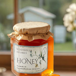 Rótulo Para Comida Esquece-me de pergaminho, mel de abelha 3x2"