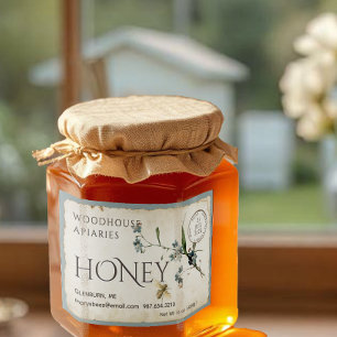 Rótulo Para Comida Esquece-me de pergaminho, mel de abelha 3x2"