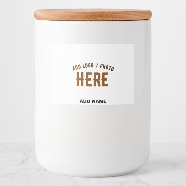 RÓTULO PARA COMIDA ESTILO MODERNO PERSONALIZÁVEL BRANCO VERIFICADO MA (Frente)