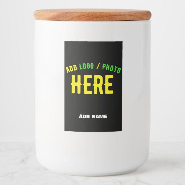 RÓTULO PARA COMIDA ESTILO MODERNO PERSONALIZÁVEL PRETO VERIFICADO COM (Frente)