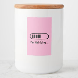 Rótulo Para Comida Estou Pensando... Barra de Progresso Rosa Minimali