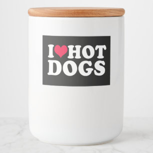 Rótulo Para Comida Eu Adoro Cachorros Quentes