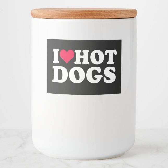 Rótulo Para Comida Eu Adoro Cachorros Quentes (Frente)