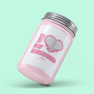 Rótulo Para Comida Eu Amo Meu Marido Personalizado – Adicionar Foto e