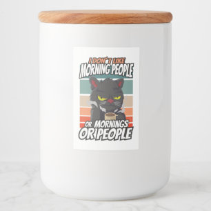 Rótulo Para Comida Eu não gosto de pessoas matinais ou manhãs ou pess