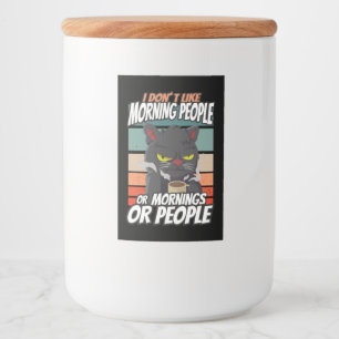Rótulo Para Comida Eu não gosto de pessoas matinais ou manhãs ou pess