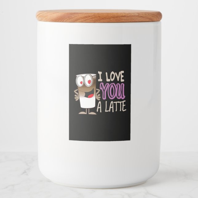 Rótulo Para Comida Eu te amo um latte (Frente)