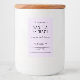 Rótulo Para Comida Extrato de Baunilha Caseiro Artesanal Lilac