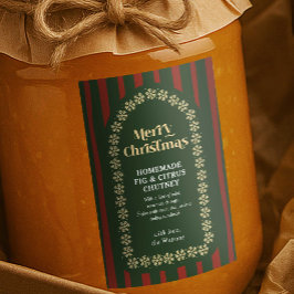 Rótulo Para Comida Faça um presente de Natal feito à mão, Red & Green
