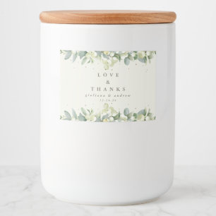 Rótulo Para Comida Favor de casamento de inverno Creme Snowberry + Eu