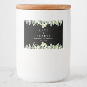 Rótulo Para Comida Favors de casamento de inverno Eucalipto+Framboa N
