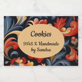 Rótulo Para Comida Feito à mão pelo seu nome Roseink Rosemaling 1 de