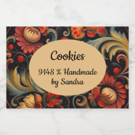 Rótulo Para Comida Feito à mão pelo seu nome Roseink Rosemaling 6 de