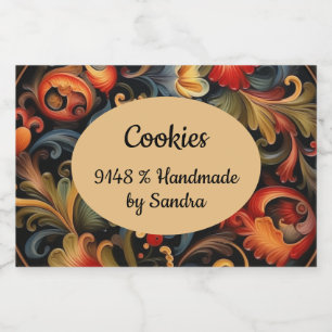 Rótulo Para Comida Feito à mão por seu nome Rosepaint Rosemaling 2 de
