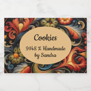 Rótulo Para Comida Feito à mão por seu nome Rosepaint Rosemaling 4 de
