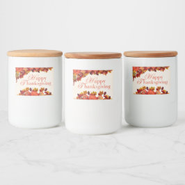 Rótulo Para Comida Feliz Ação de Graças