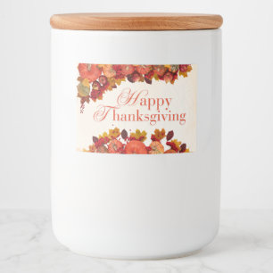 Rótulo Para Comida Feliz Ação de Graças