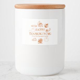 Rótulo Para Comida Feliz Ação de Graças, personalize os favores do