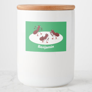 Rótulo Para Comida Feliz desenho das formigas vermelhas