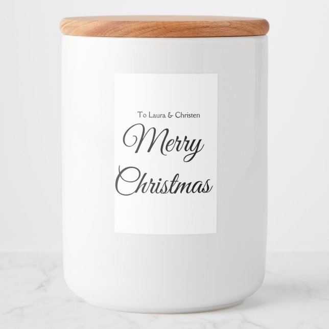 Rótulo Para Comida Feliz Natal adicionar nome texto presente personal (Frente)