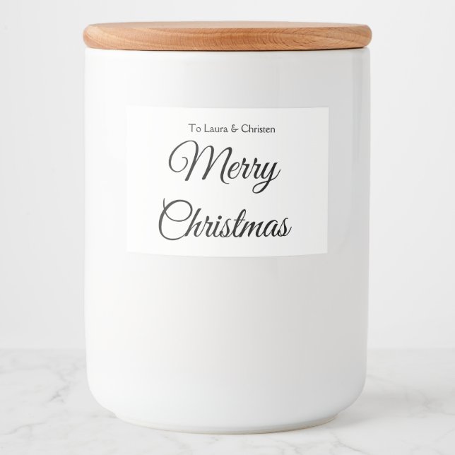 Rótulo Para Comida Feliz Natal adicionar nome texto presente personal (Frente)