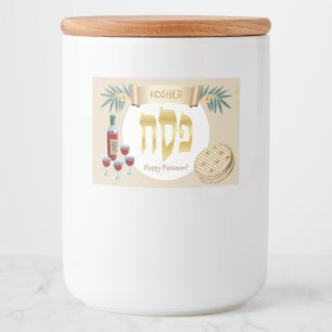 Rótulo Para Comida Feliz Passover Foliday Kosher Pesach Seder