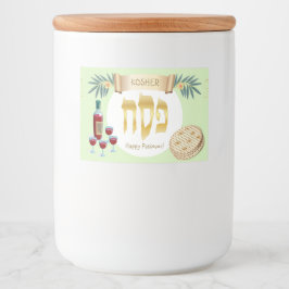 Rótulo Para Comida Feliz Passover Foliday Kosher Pesach Seder