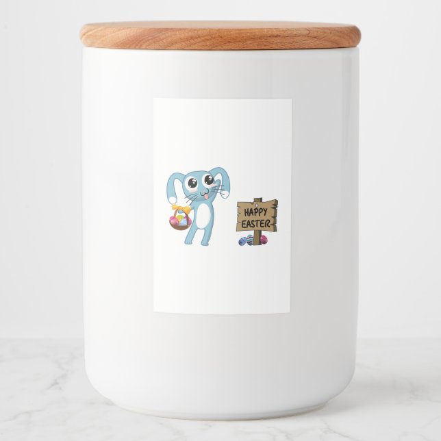 Rótulo Para Comida Felz pascoa de desejos do Bunny da Páscoa (Frente)