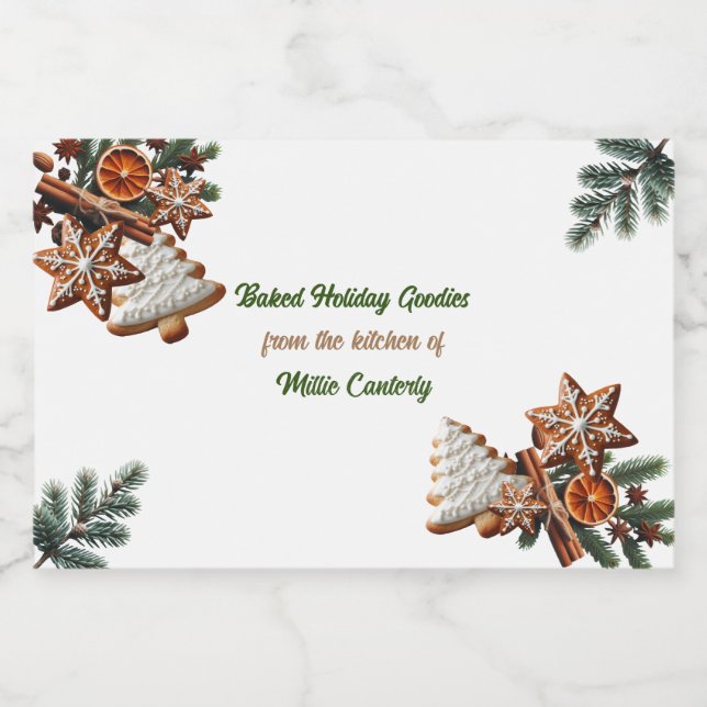 Rótulo Para Comida Feriado Baking da cozinha de (Rótulo Único)