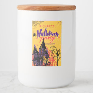 Rótulo Para Comida Festa Colorida de Halloween Abstrato