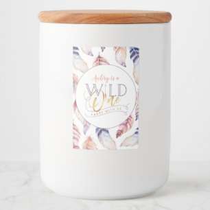 Rótulo Para Comida festa de aniversário de ouro selvagem