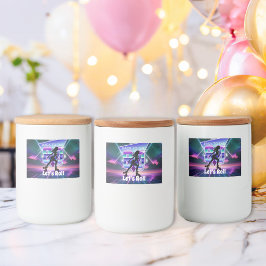 Rótulo Para Comida Festa de aniversário do cilindro Vaporwave