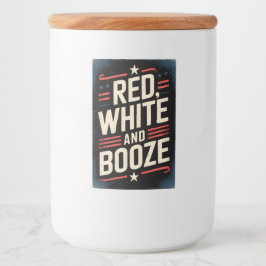 Rótulo Para Comida Festa de Bebidas do Dia 4 de Julho | Vermelho Bran