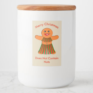 Rótulo Para Comida Festa de Natal Gingerbread Mulher Engraçada