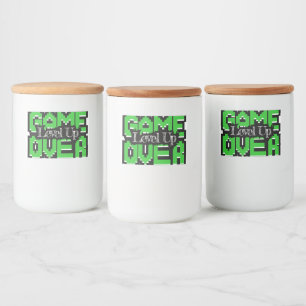 Rótulo Para Comida Fim de Jogo, Subir de Nível: Mundo de Jogos Retrô