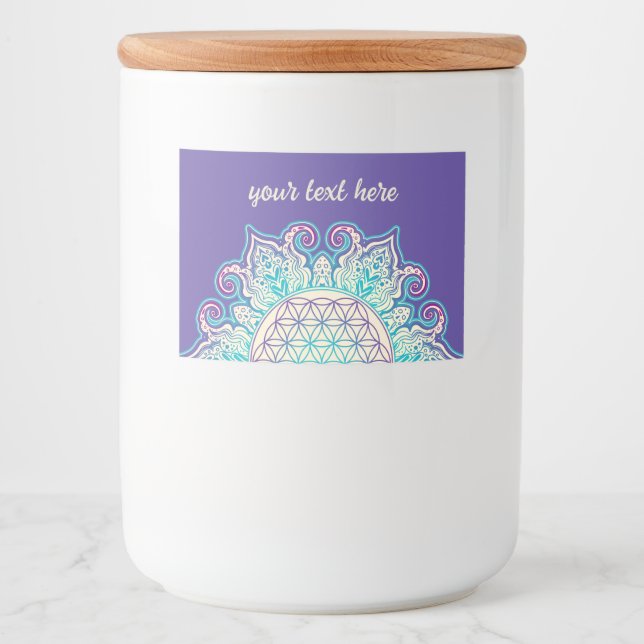 Rótulo Para Comida Flor Da Vida - Índia Mandala 2 (Frente)