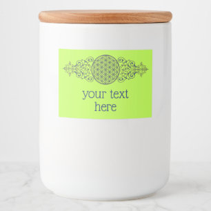 Rótulo Para Comida Flor de Vida - Vintage Ornament Ouro azul