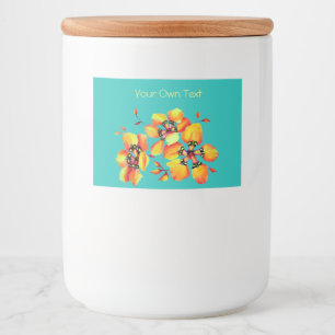 Rótulo Para Comida Flores de Aquarela de Tricolor de Mineração Harl