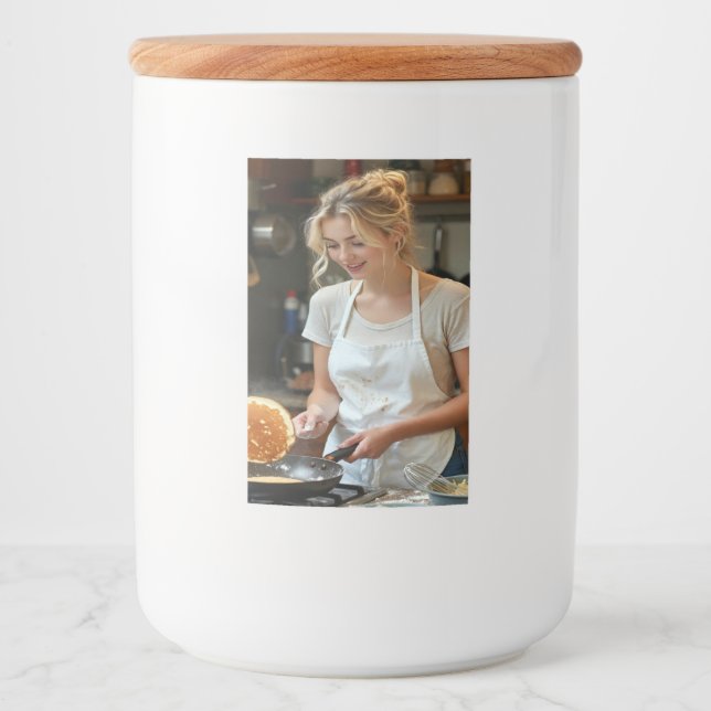 Rótulo Para Comida Foto de Panquecas de Cozinha Personalizar (Frente)