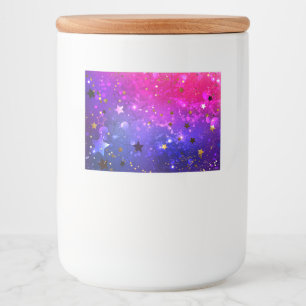 Rótulo Para Comida Fundo Azul Cor-de-rosa brilhante