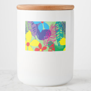 Rótulo Para Comida Fundo de flores coloridas