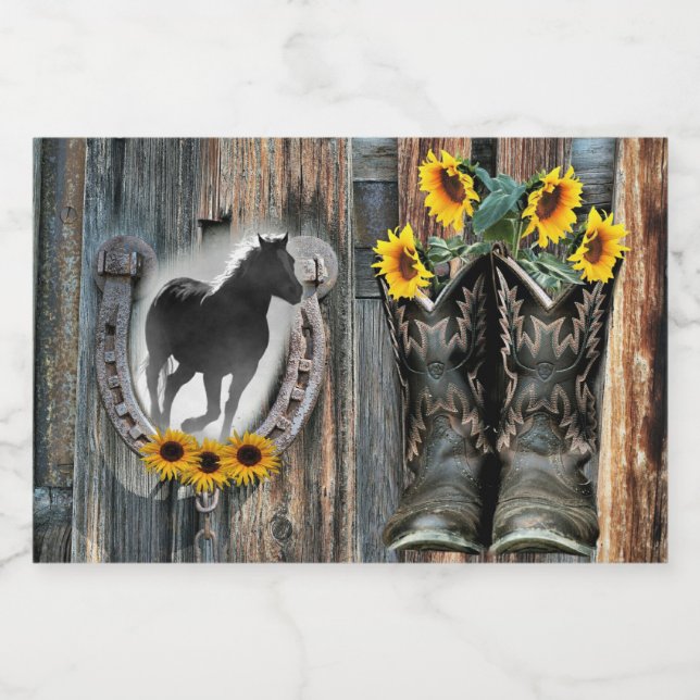 Rótulo Para Comida Galloping Horse Cowboy Boots Fúradeiras (Rótulo Único)