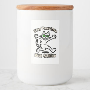 Rótulo Para Comida Gato Fique Positivo